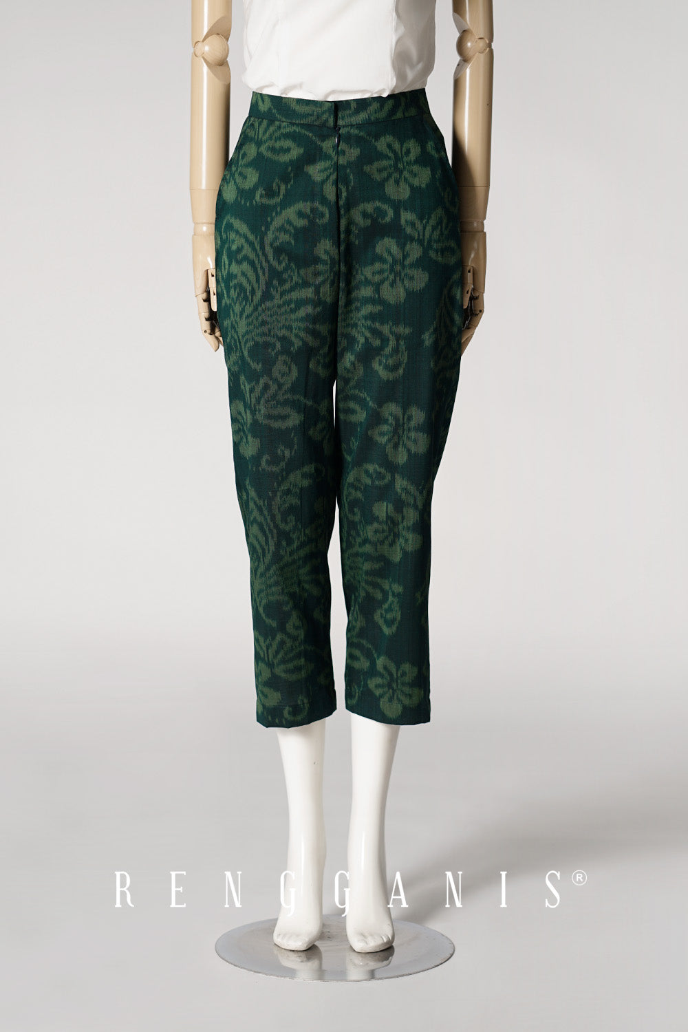 Endek Capri Pants in Green