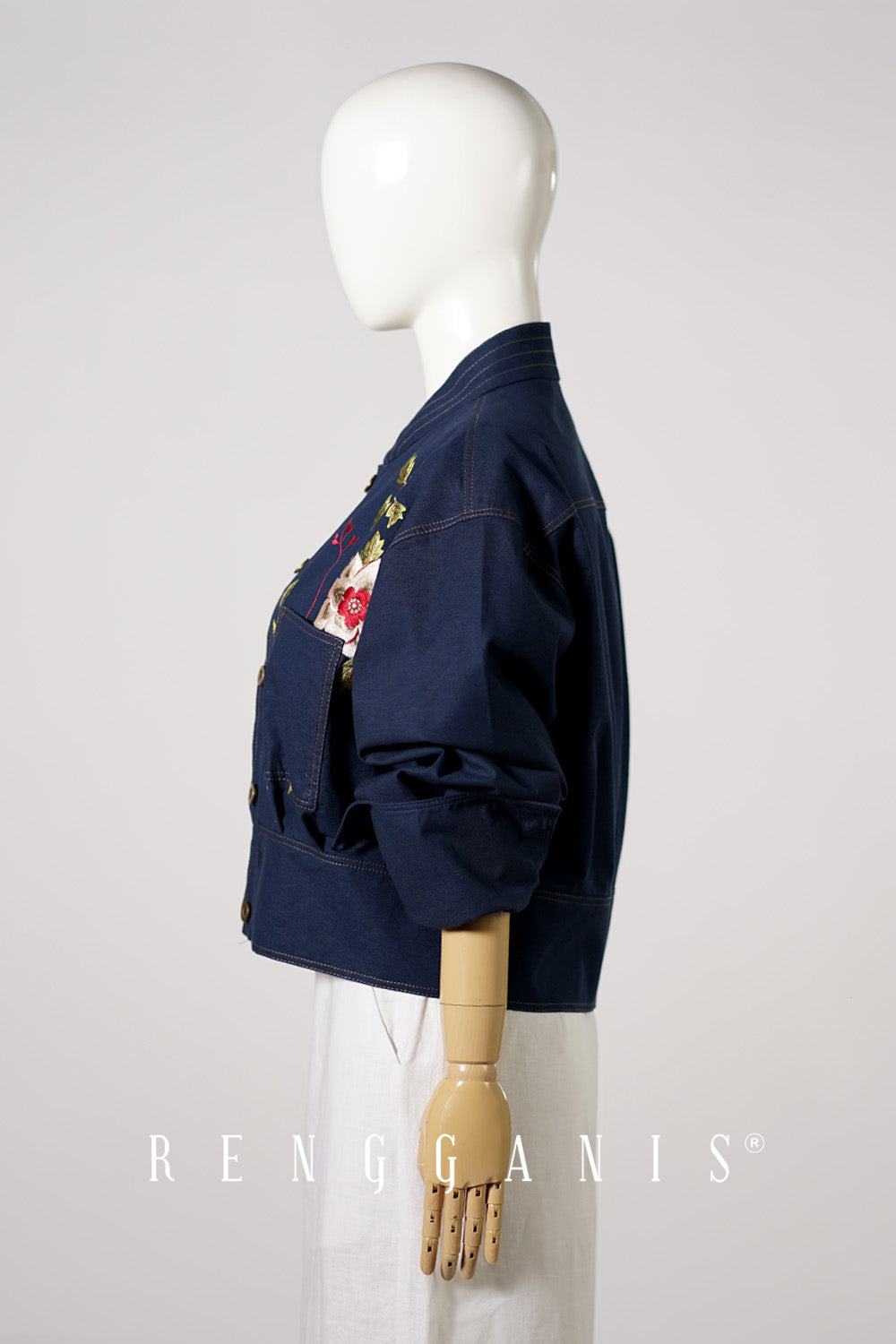 Briana Bomber Jacket in Navy Blue