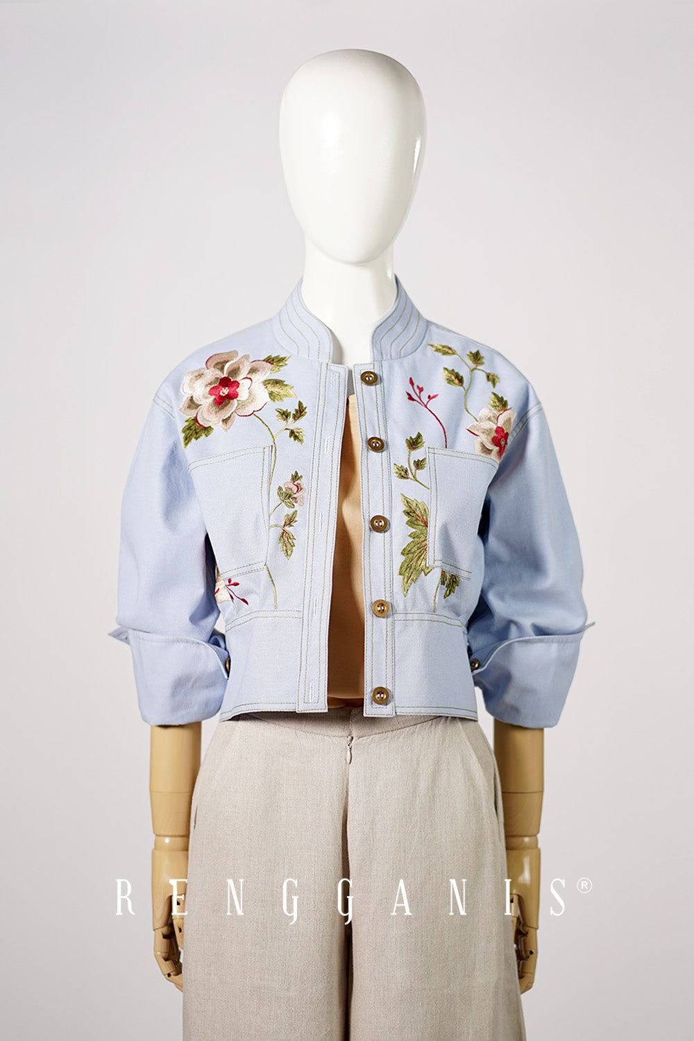 Briana Bomber Jacket in Baby Blue