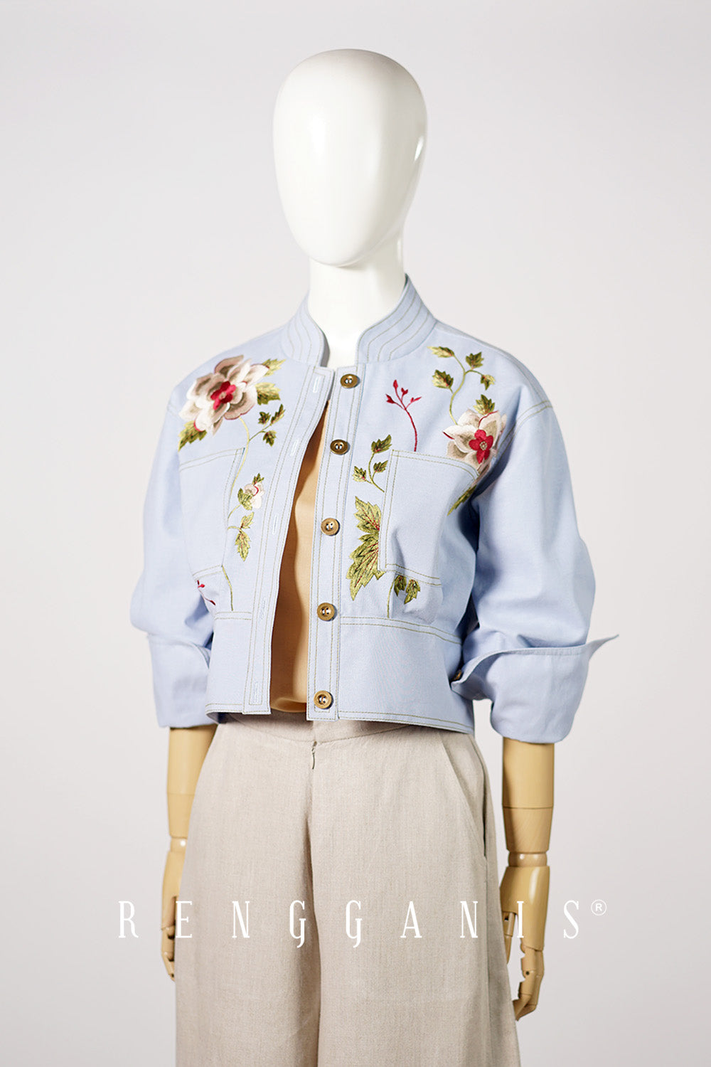Briana Bomber Jacket in Baby Blue