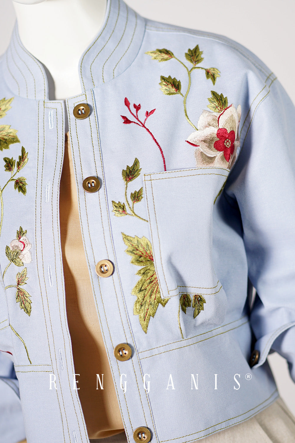 Briana Bomber Jacket in Baby Blue