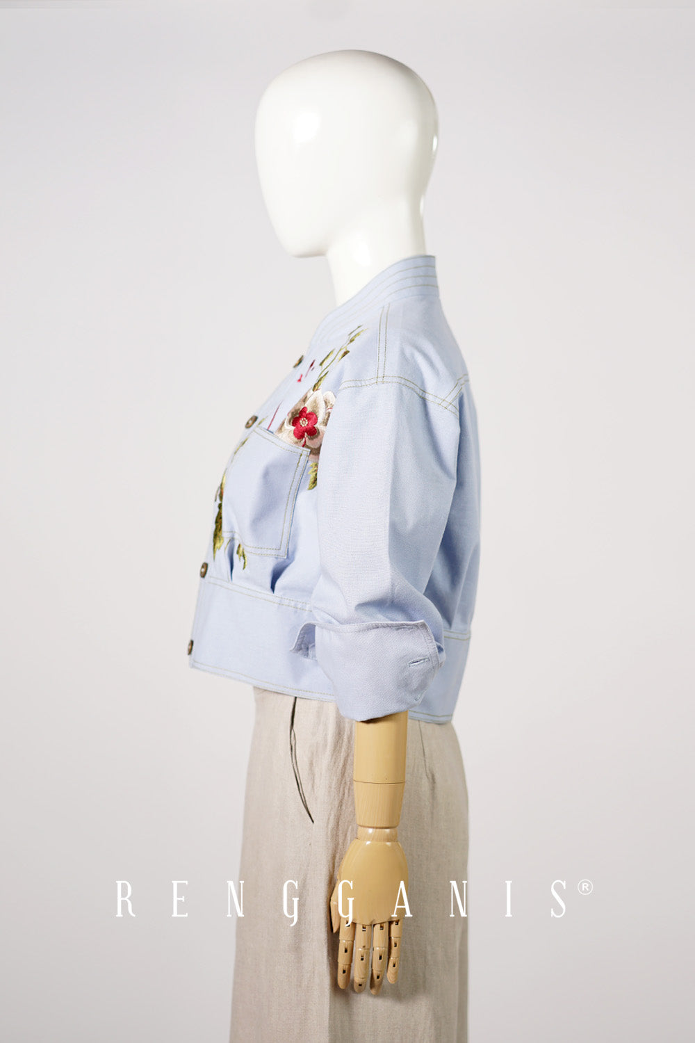 Briana Bomber Jacket in Baby Blue