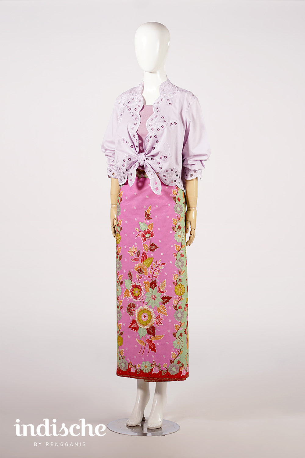 Kawung Bolero with Tied Waist in Soft Lilac