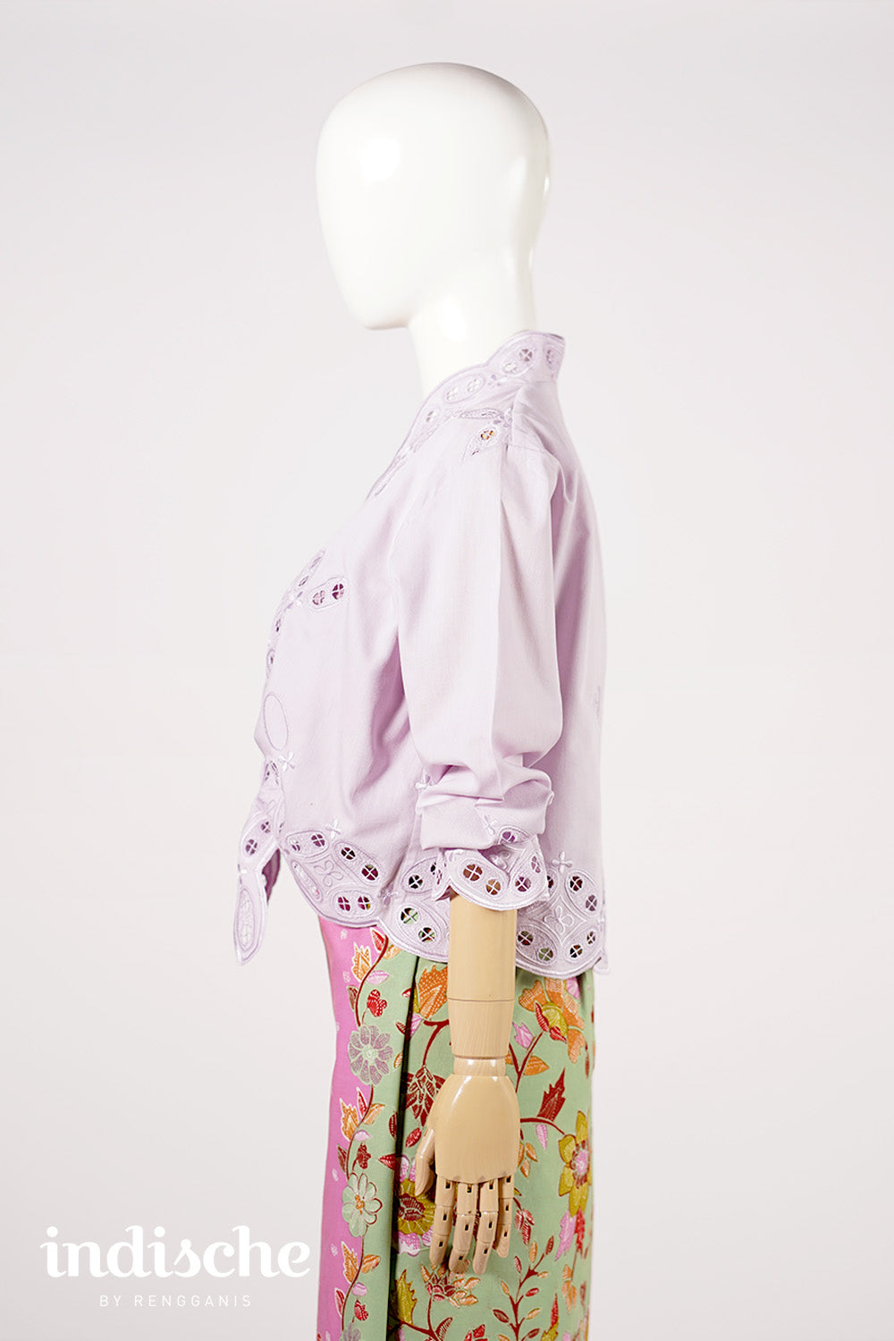 Kawung Bolero with Tied Waist in Soft Lilac