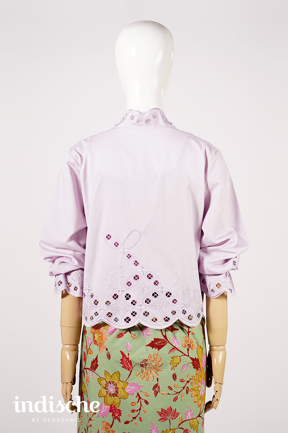 Kawung Bolero with Tied Waist in Soft Lilac