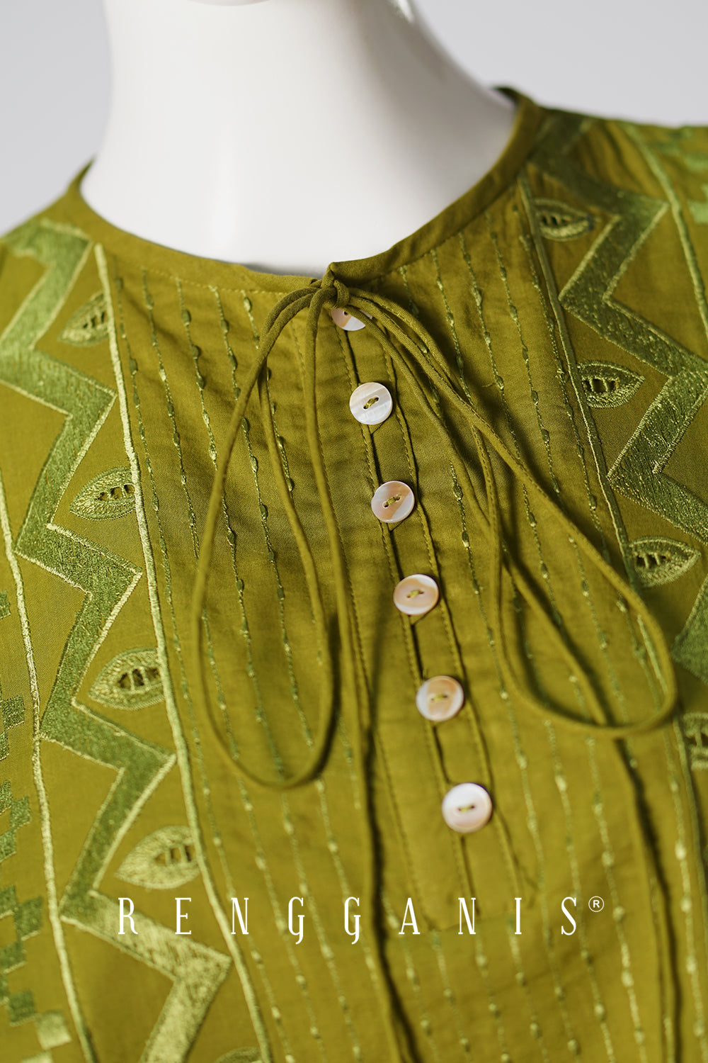 Lada Layered Top in Olive Green