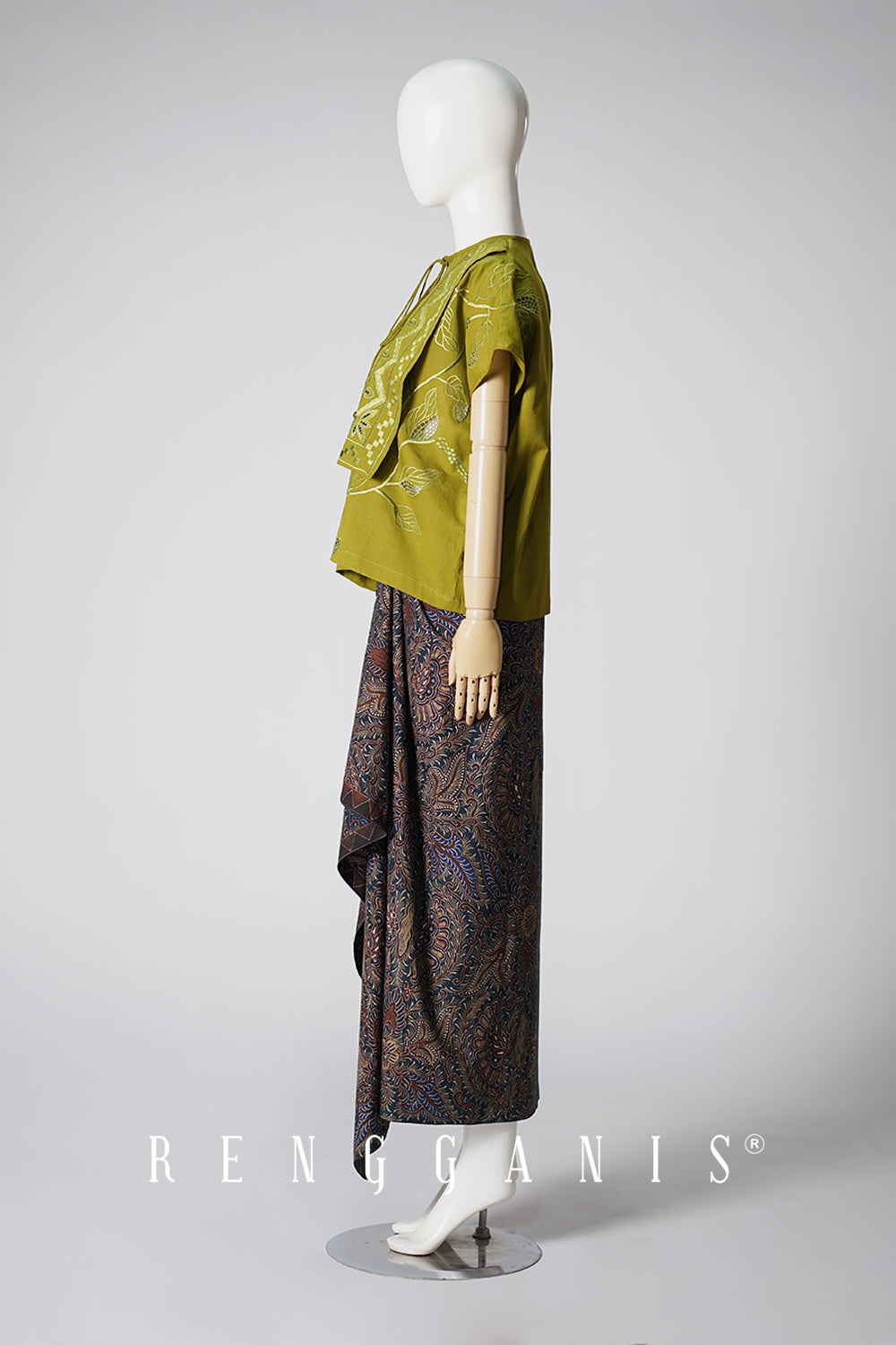 Lada Layered Top in Olive Green