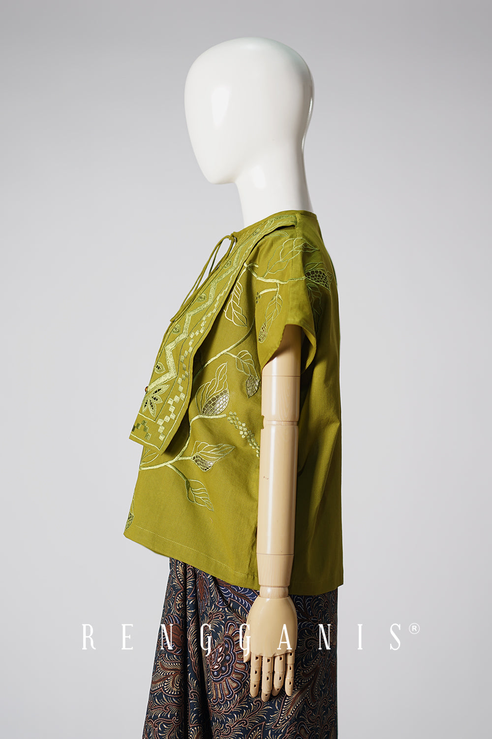 Lada Layered Top in Olive Green