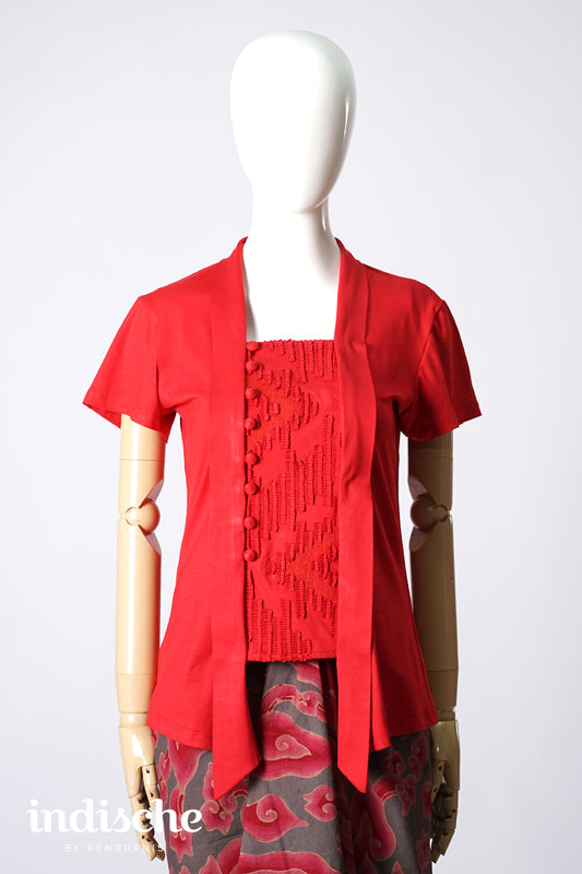 Short Sleeved Kutubaru Raba in Red