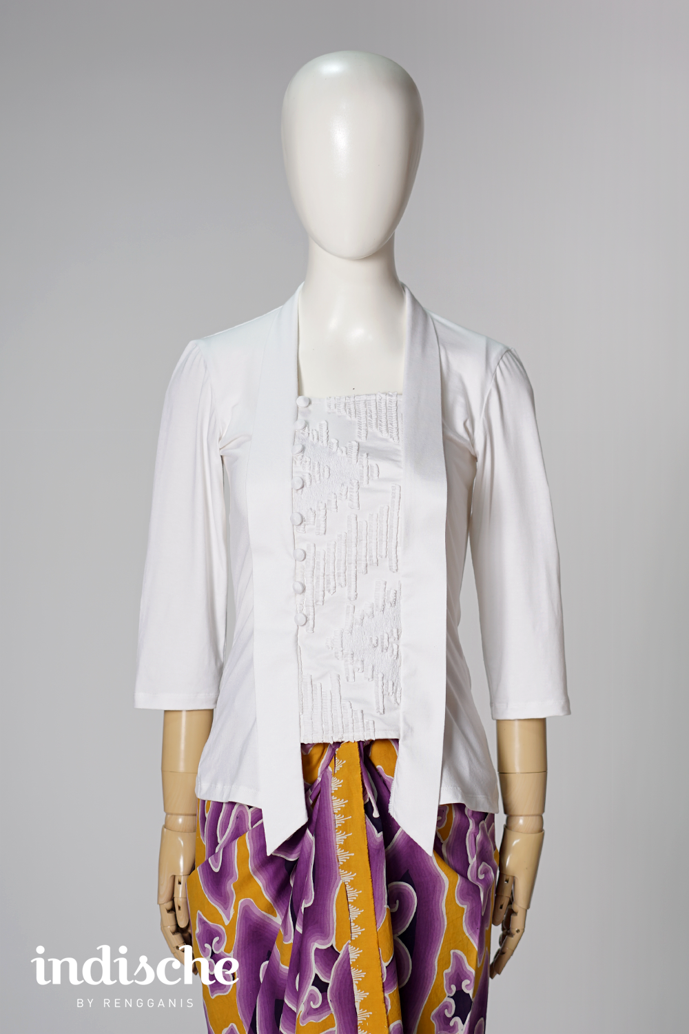 Long Sleeved Kutubaru Raba in White