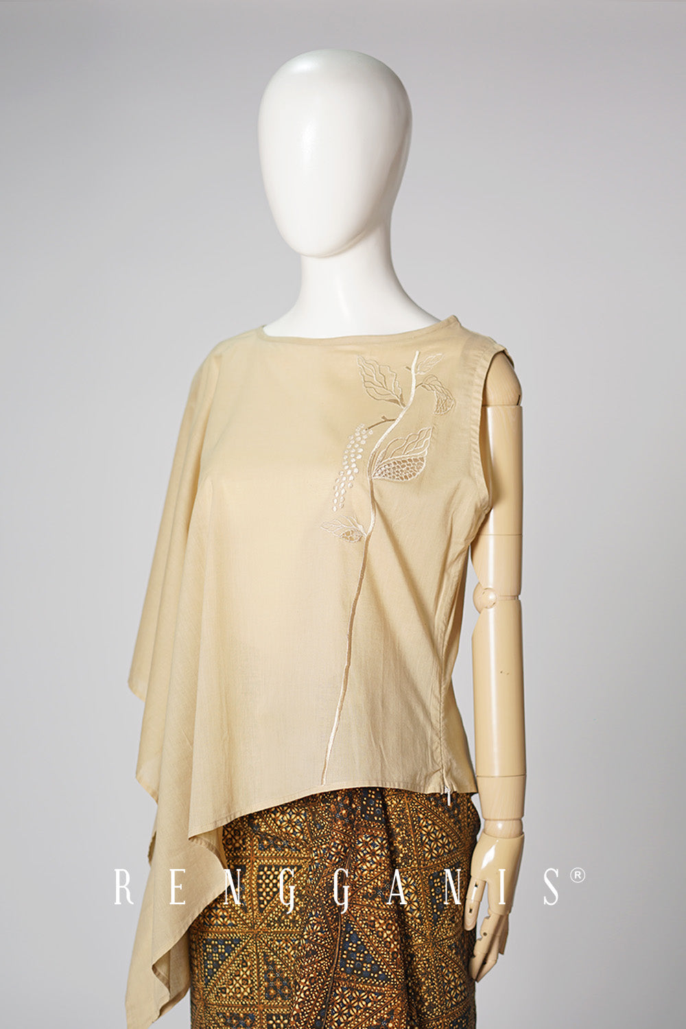 Lada Asymmetrical Top in Oat Brown