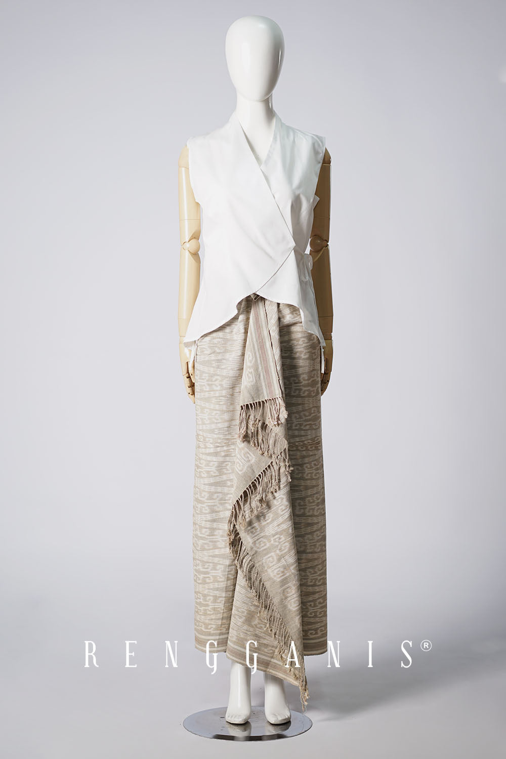 Sleeveless Wrap Top in Broken White