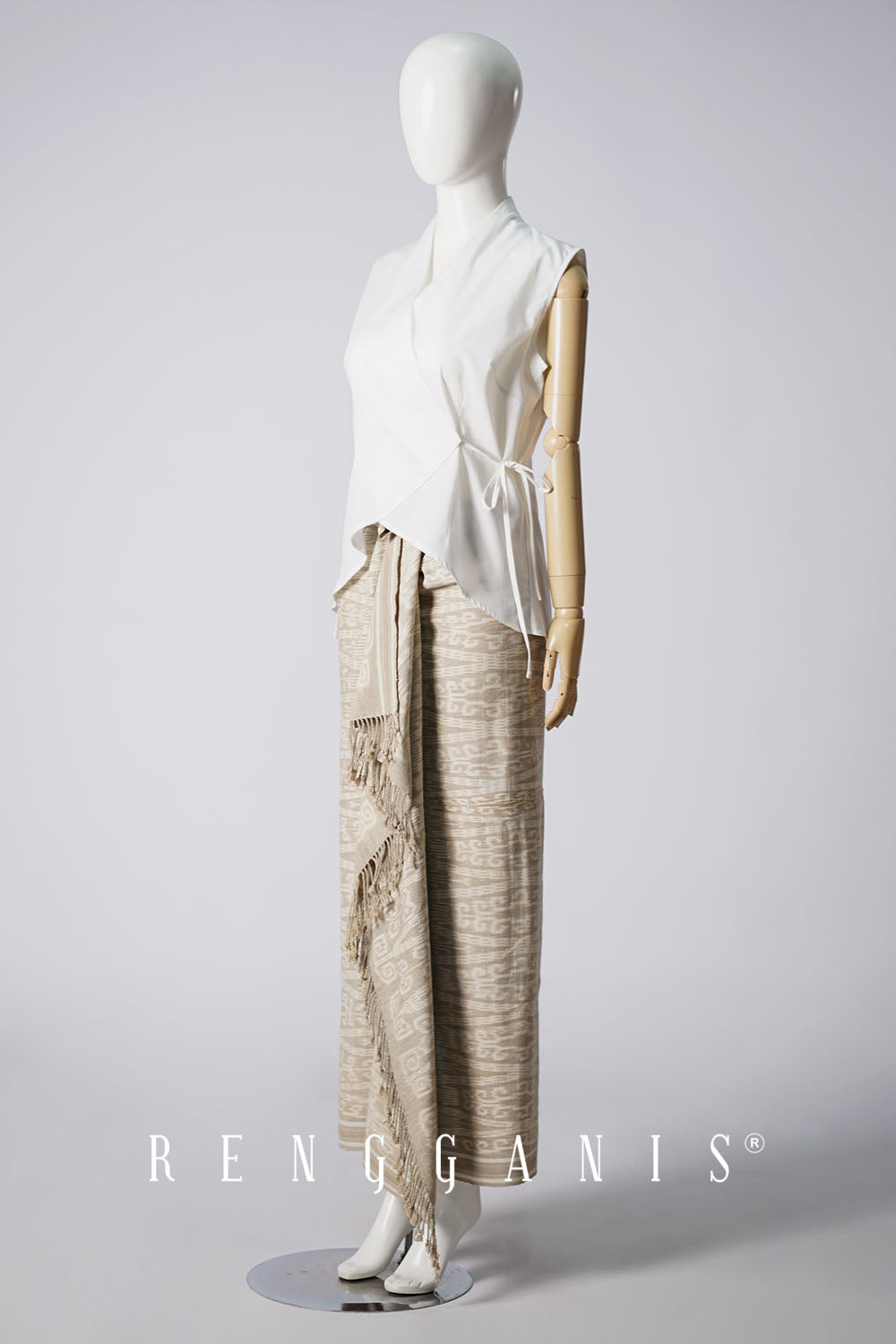 Sleeveless Wrap Top in Broken White