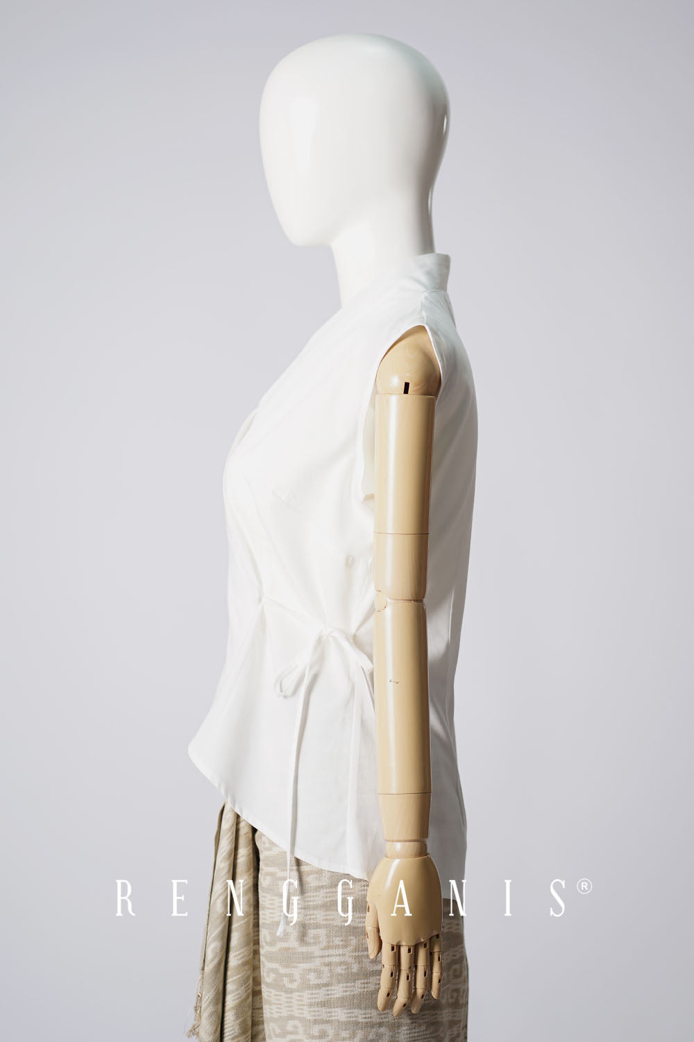 Sleeveless Wrap Top in Broken White