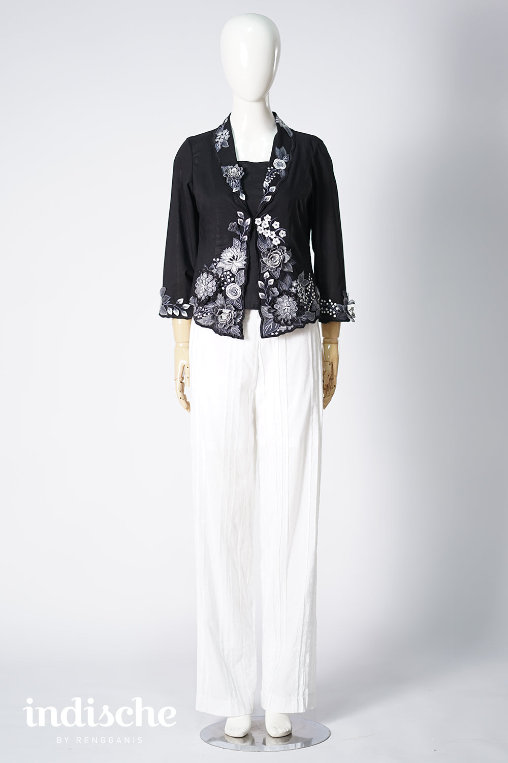 Wild Garden Kebaya in Monochromatic Black & White