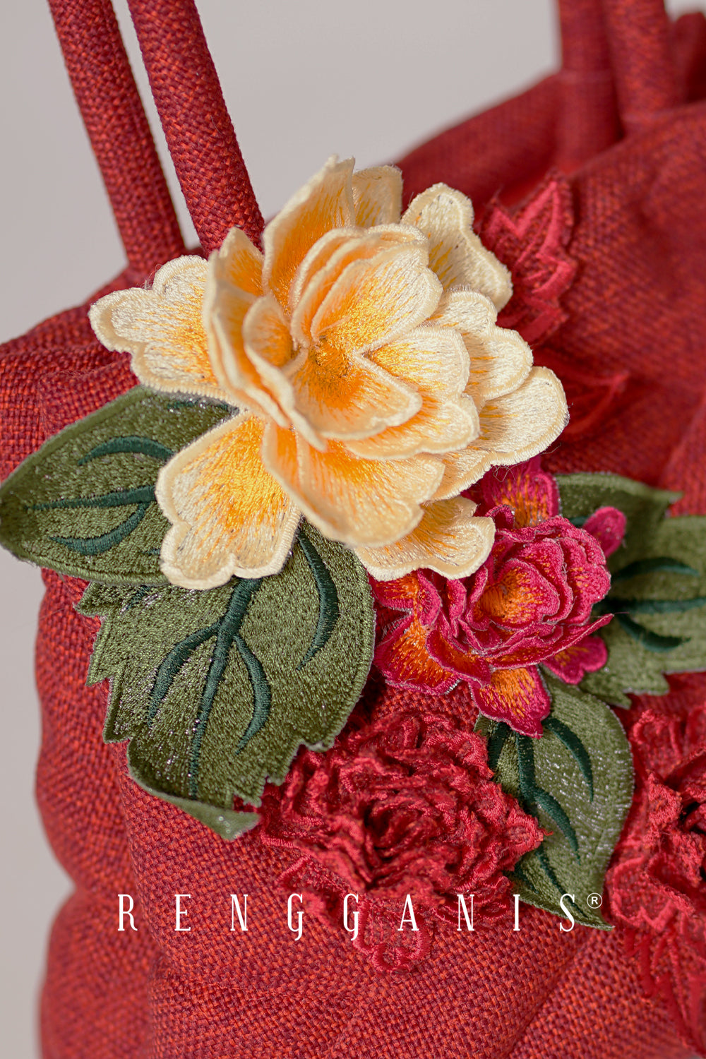 Little Garden Tote Bag in Red
