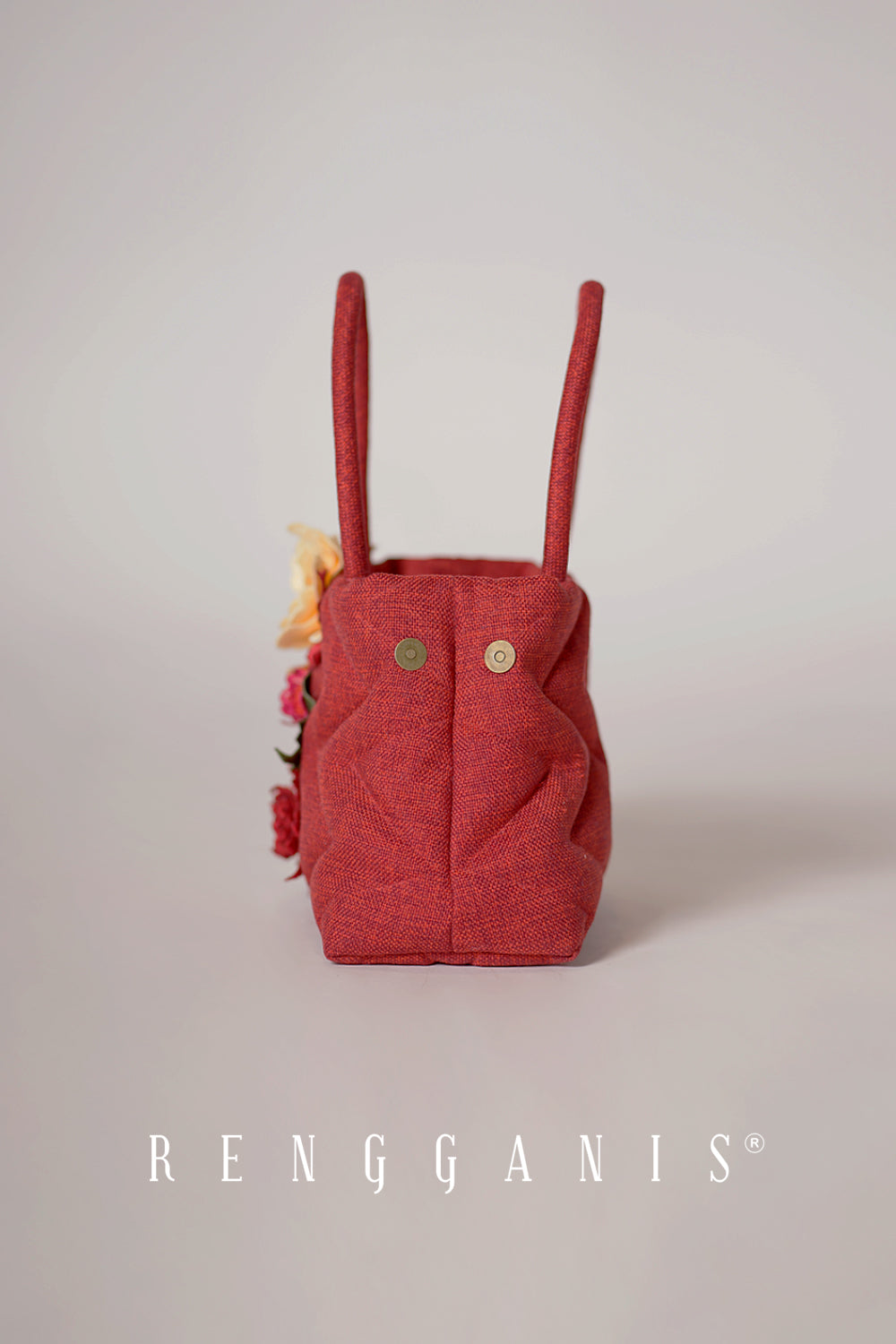 Little Garden Tote Bag in Red