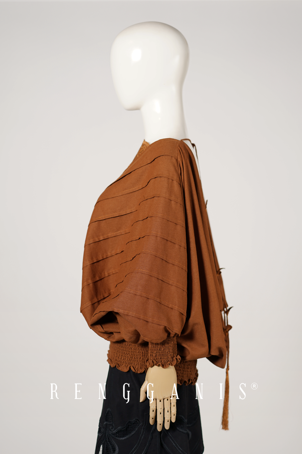 Cowl Back Pintuck Top