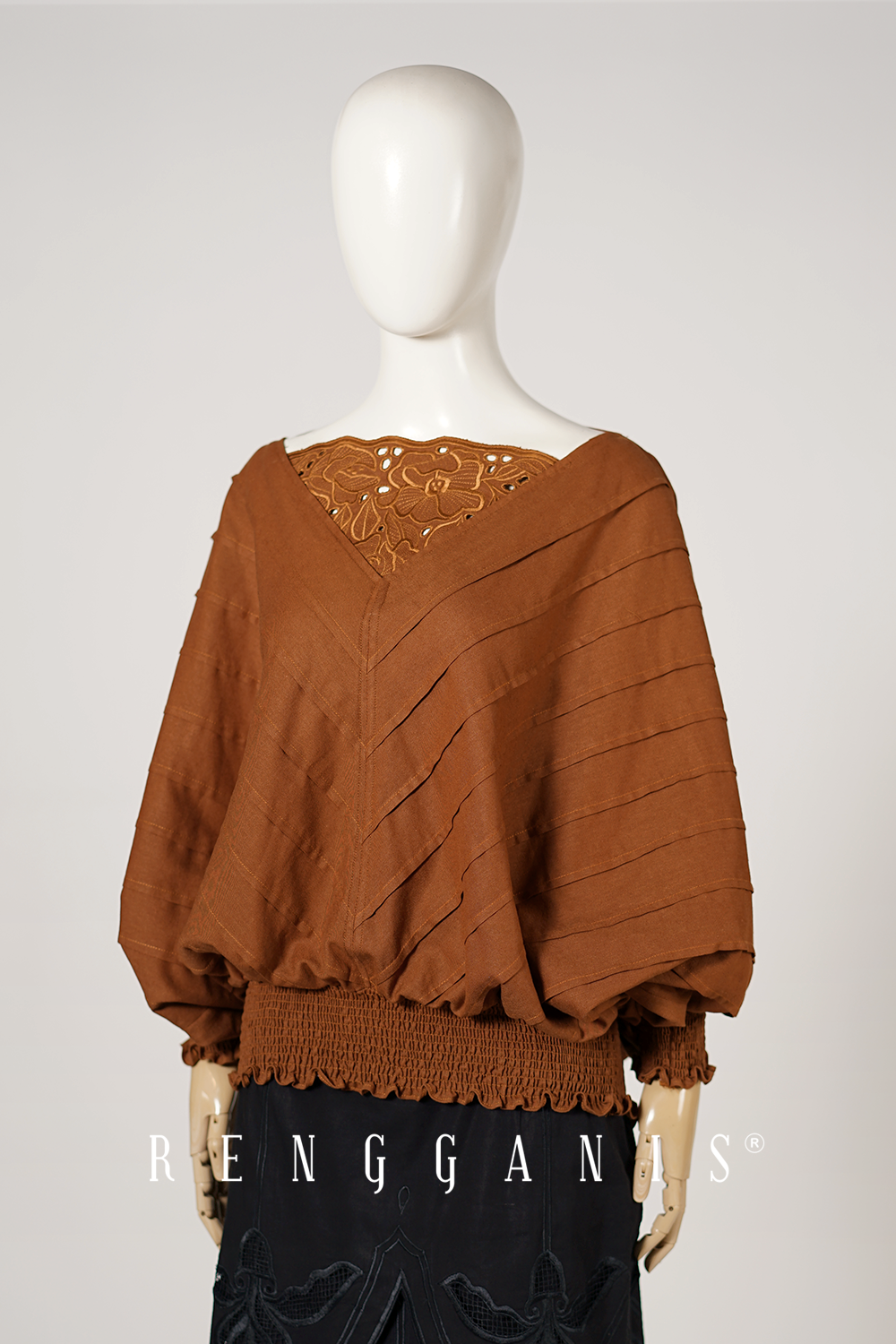 Cowl Back Pintuck Top