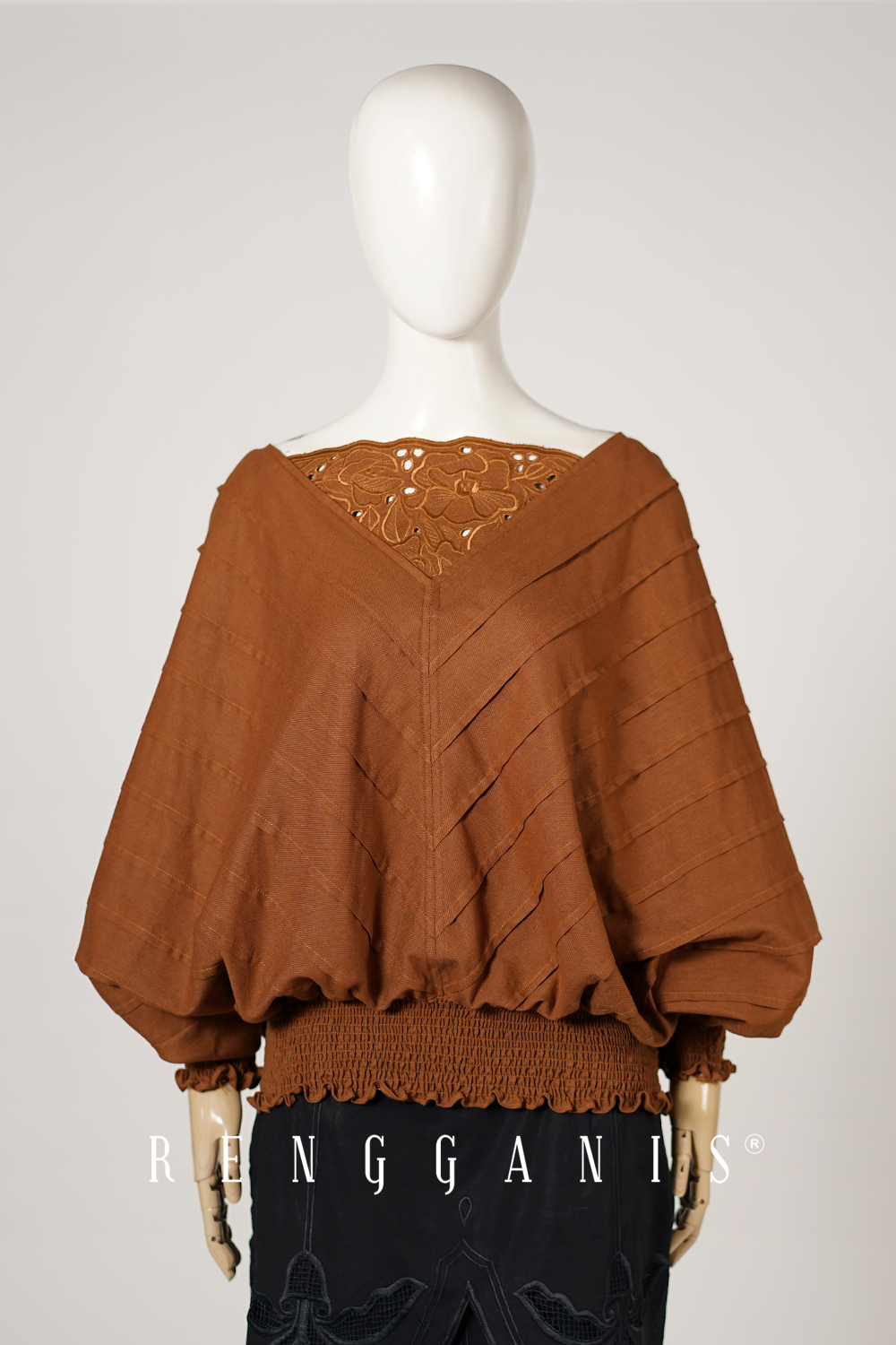 Cowl Back Pintuck Top