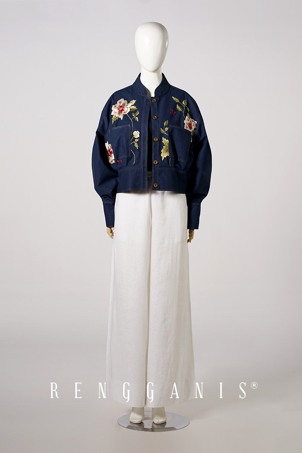 Briana Bomber Jacket in Navy Blue