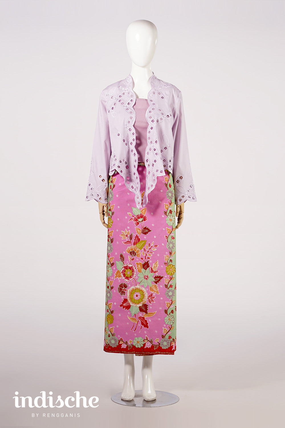 Kawung Bolero with Tied Waist in Soft Lilac