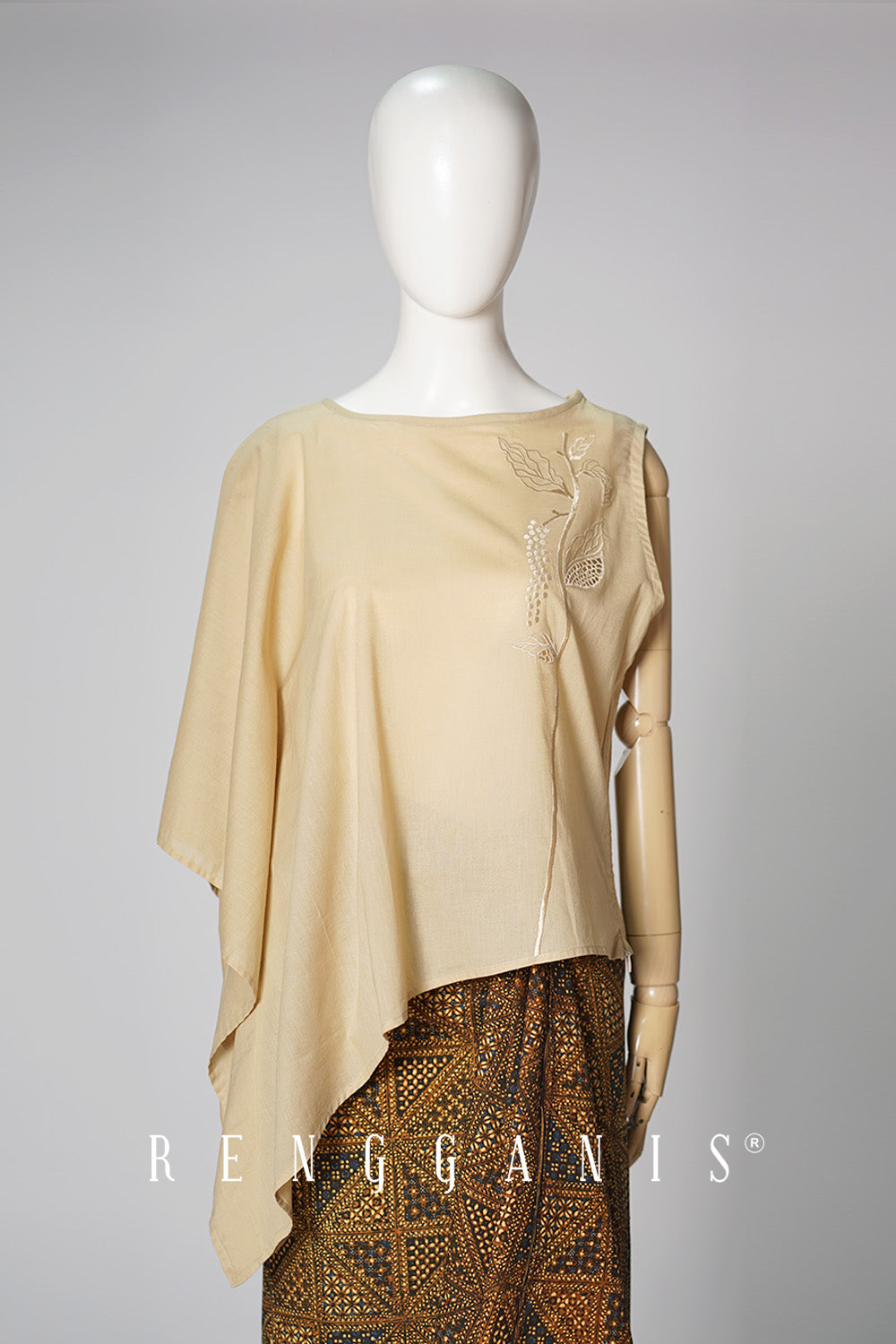 Lada Asymmetrical Top in Oat Brown