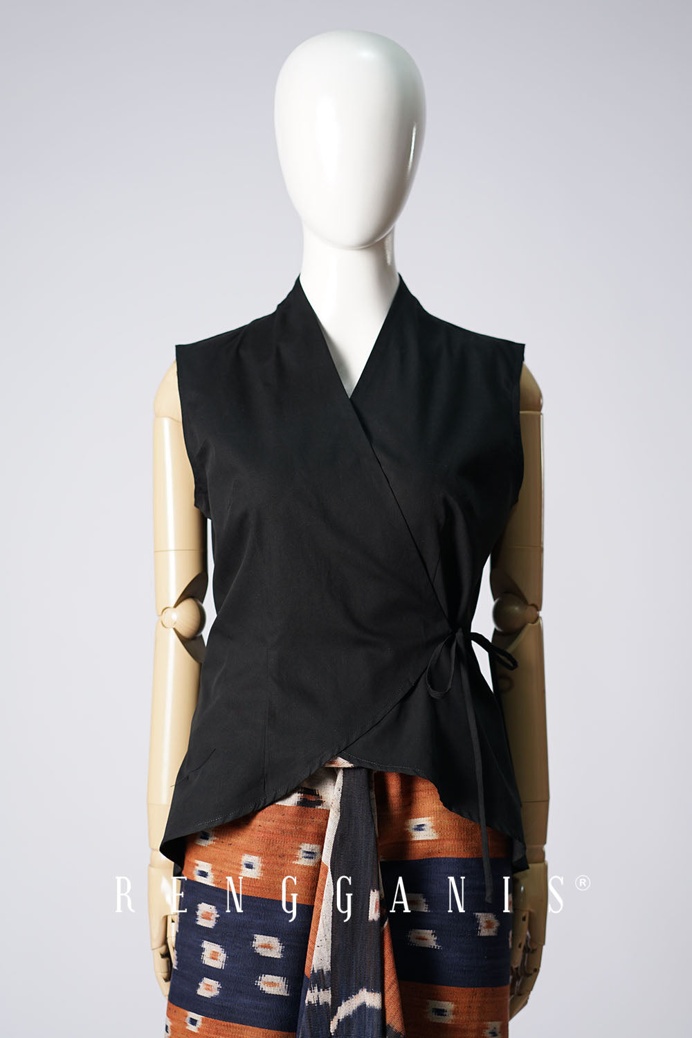 Sleeveless Wrap Top in Black