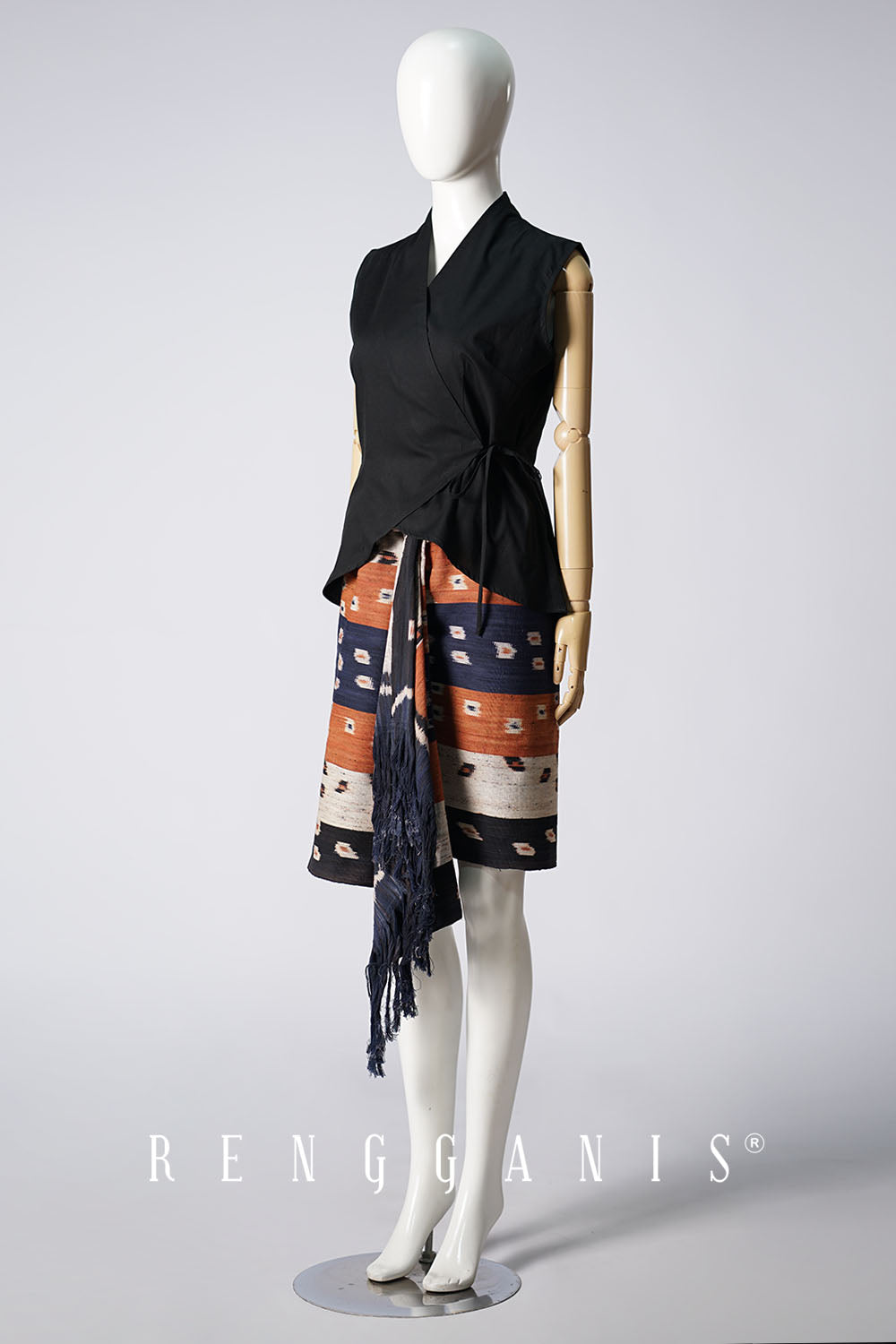 Sleeveless Wrap Top in Black