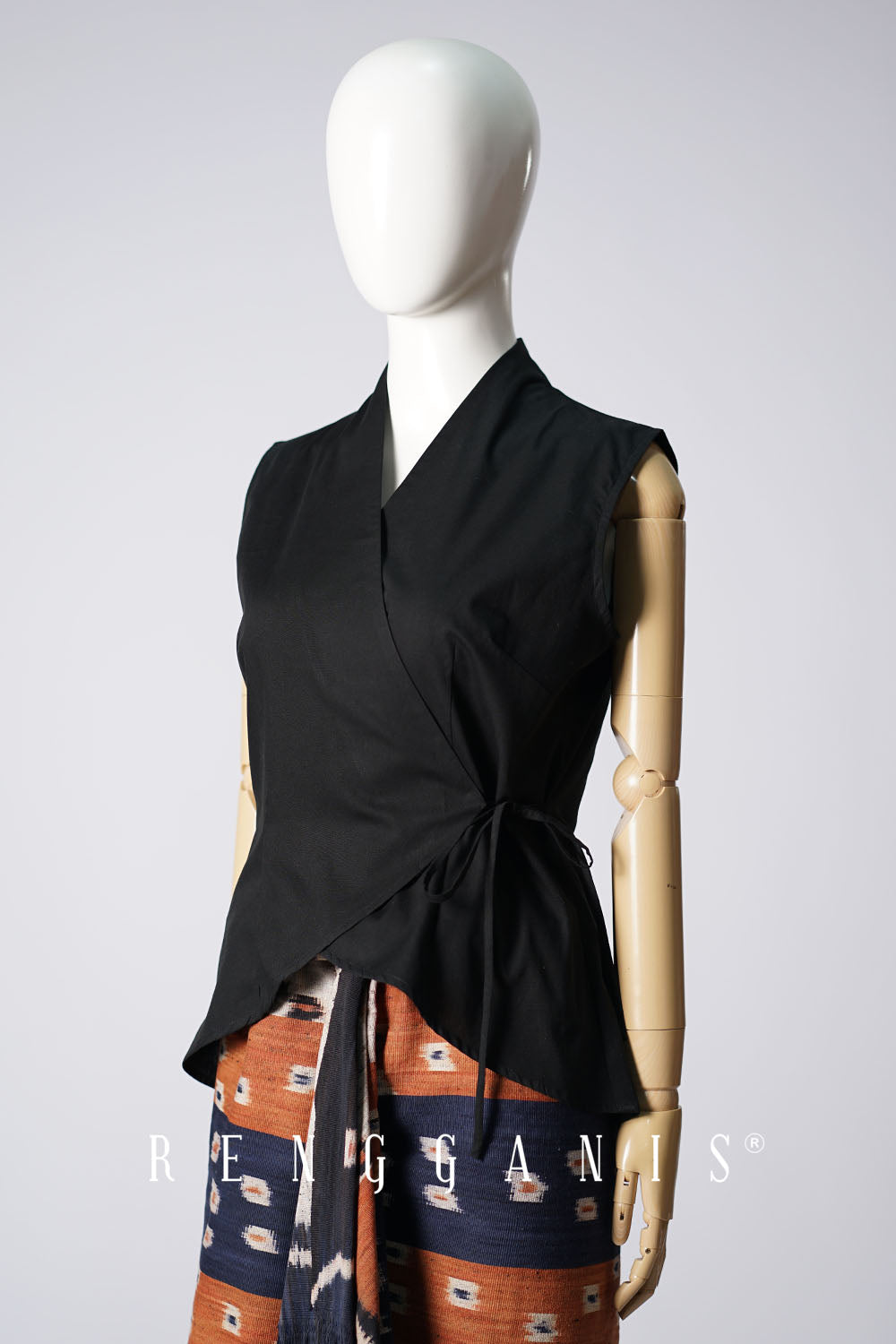 Sleeveless Wrap Top in Black
