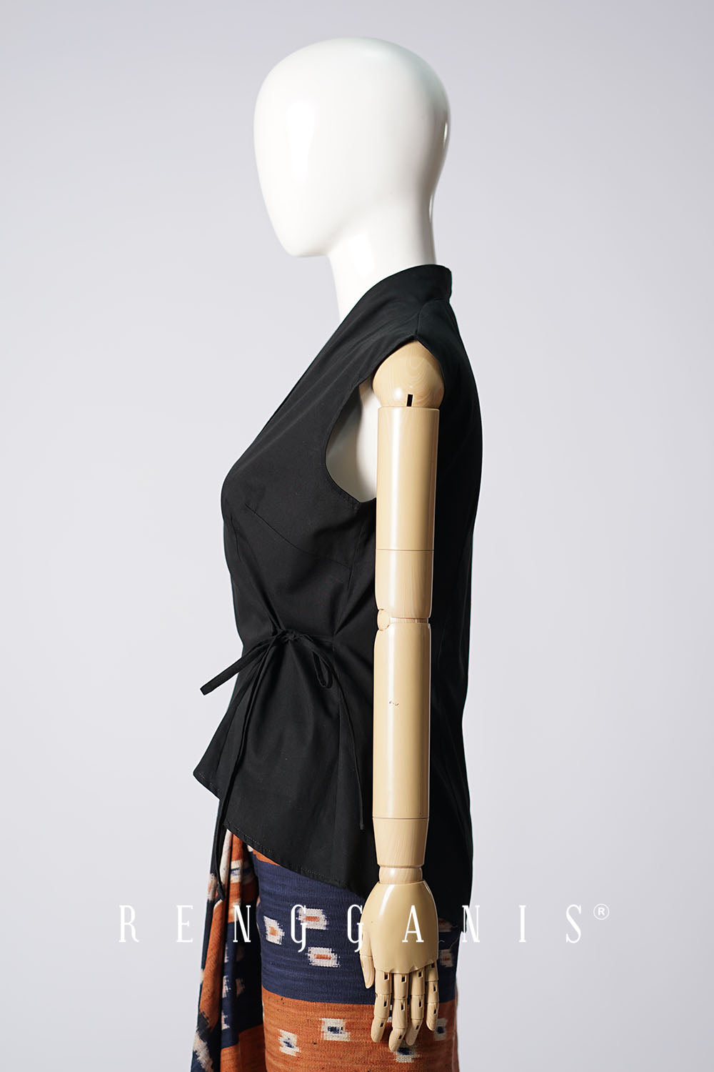 Sleeveless Wrap Top in Black