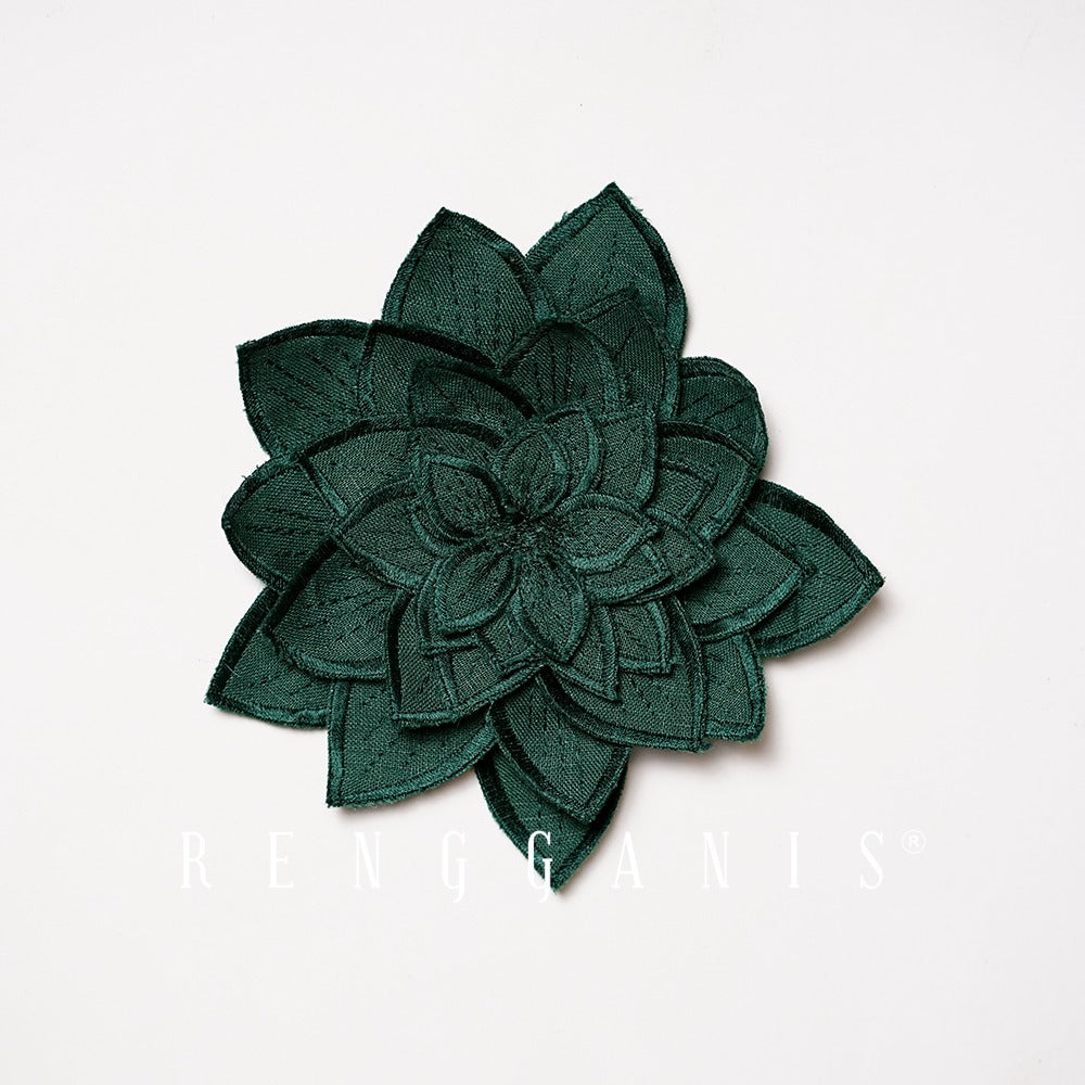 3D Hand Embroidered Lotus Brooch