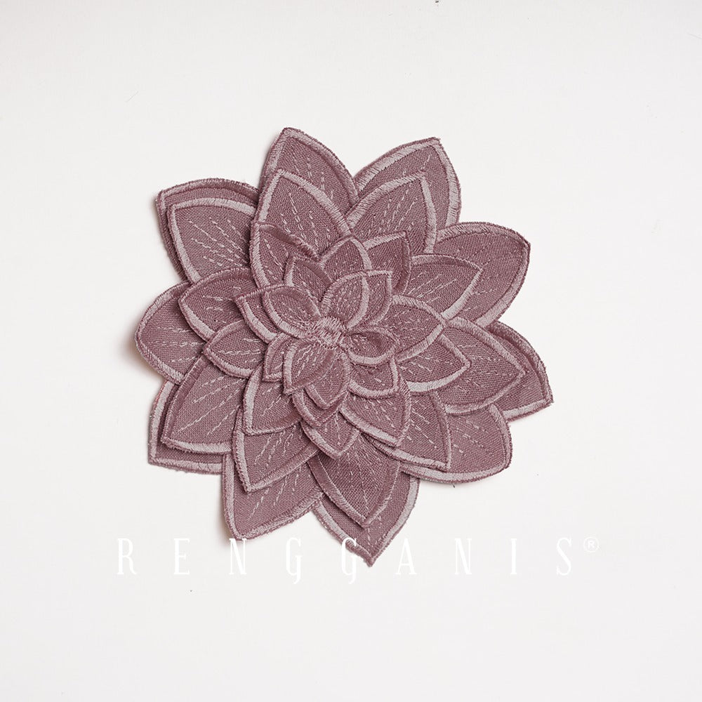 3D Hand Embroidered Lotus Brooch