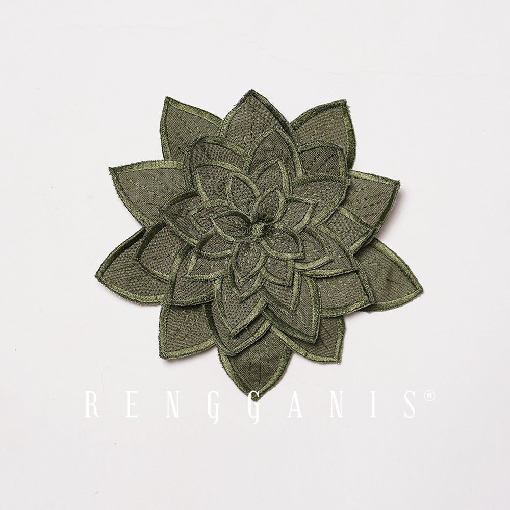 3D Hand Embroidered Lotus Brooch