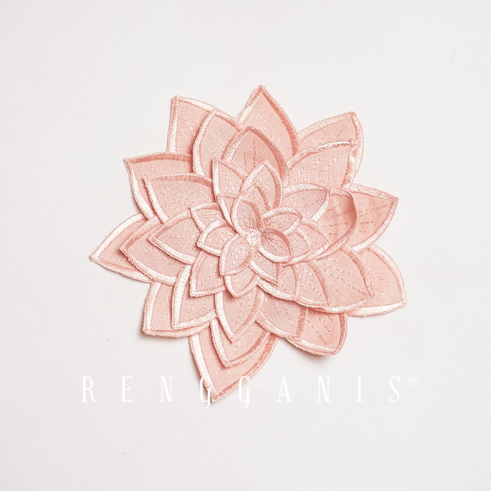 3D Hand Embroidered Lotus Brooch