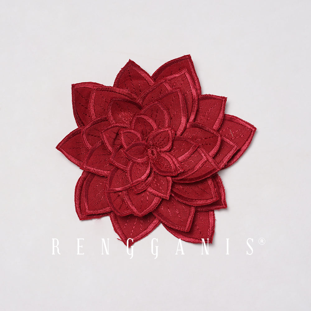 3D Hand Embroidered Lotus Brooch