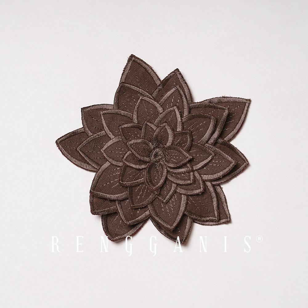 3D Hand Embroidered Lotus Brooch