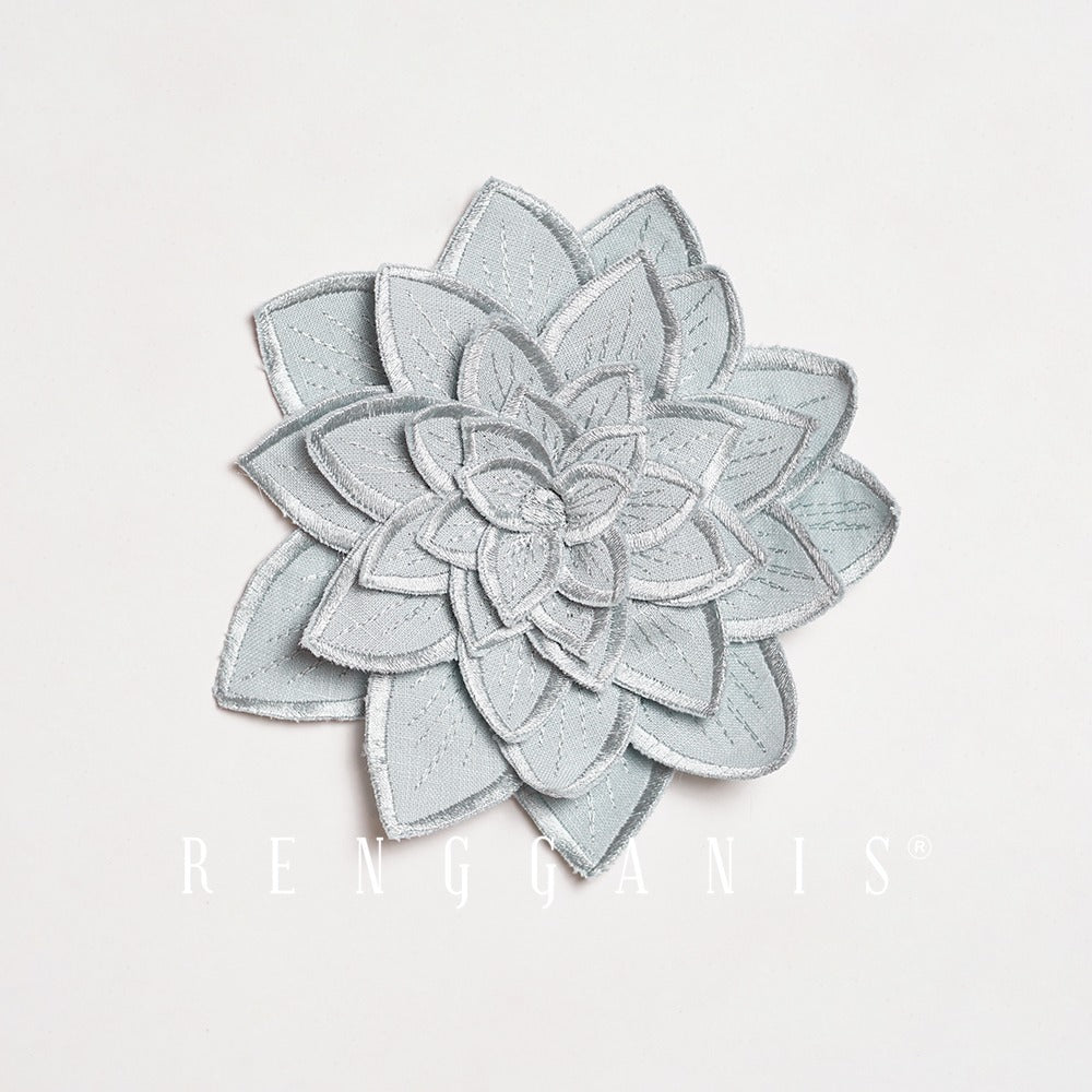 3D Hand Embroidered Lotus Brooch