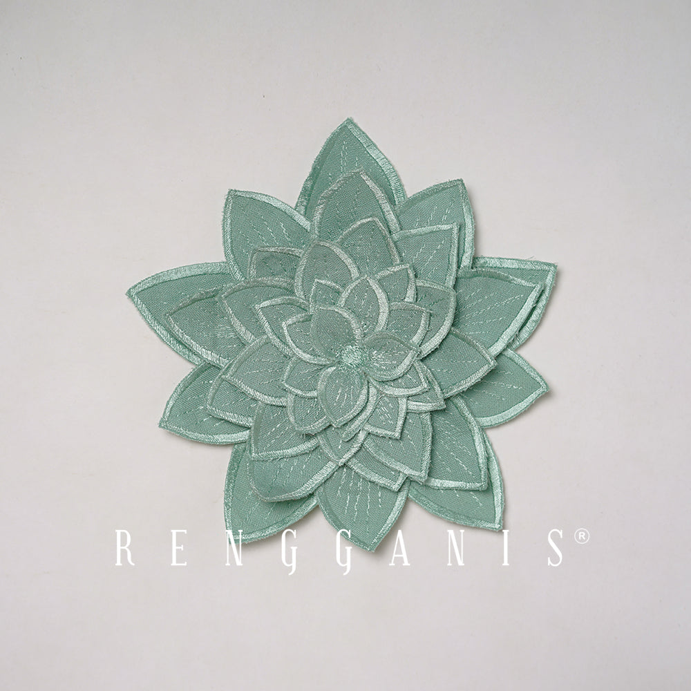 3D Hand Embroidered Lotus Brooch