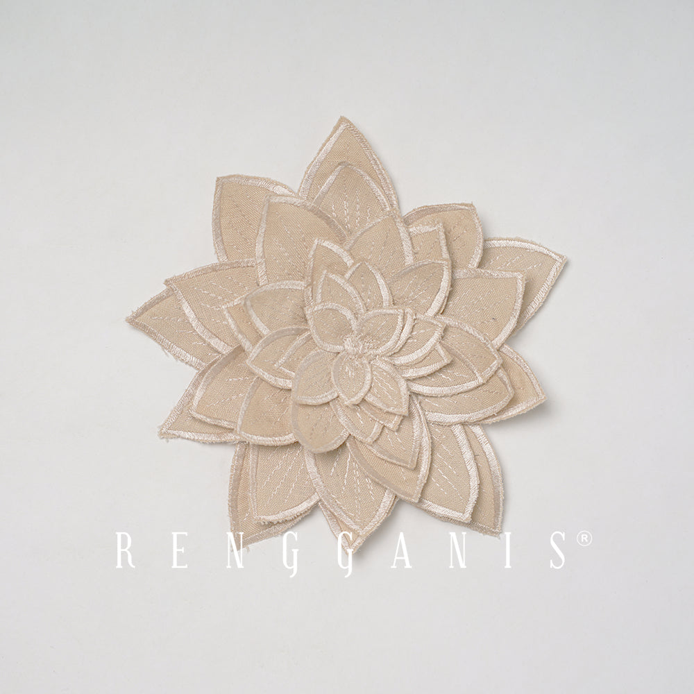 3D Hand Embroidered Lotus Brooch