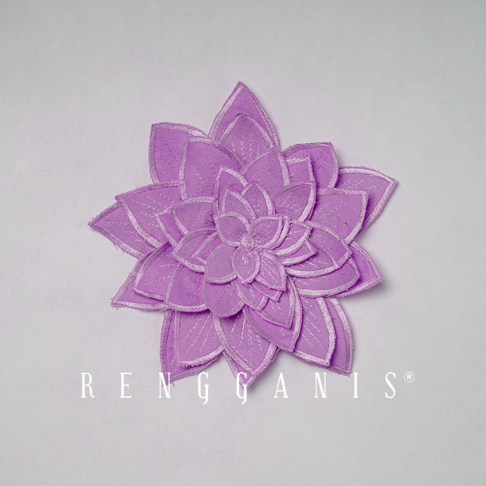 3D Hand Embroidered Lotus Brooch