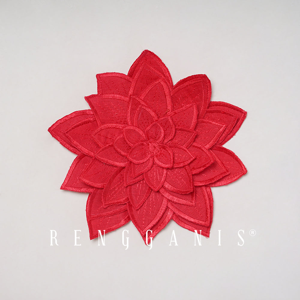 3D Hand Embroidered Lotus Brooch