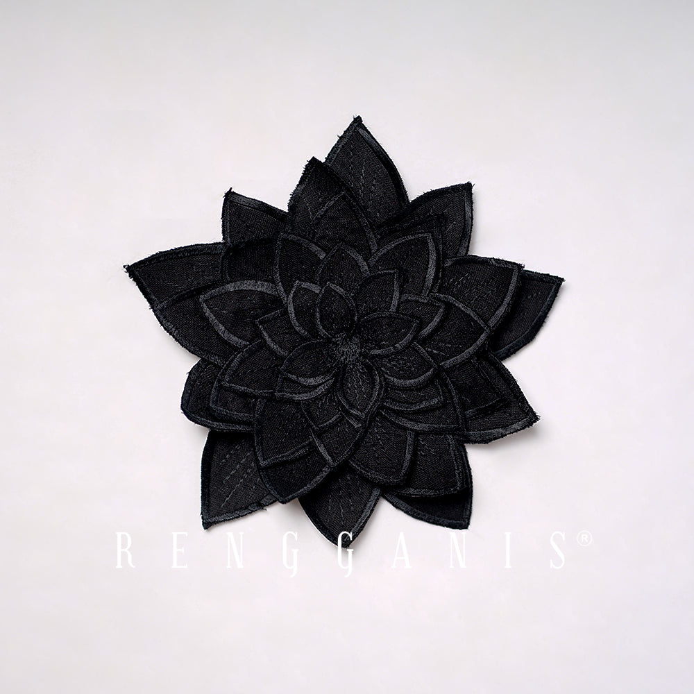 3D Hand Embroidered Lotus Brooch