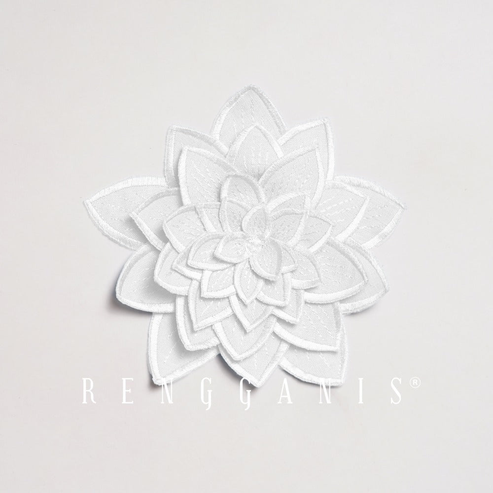 3D Hand Embroidered Lotus Brooch