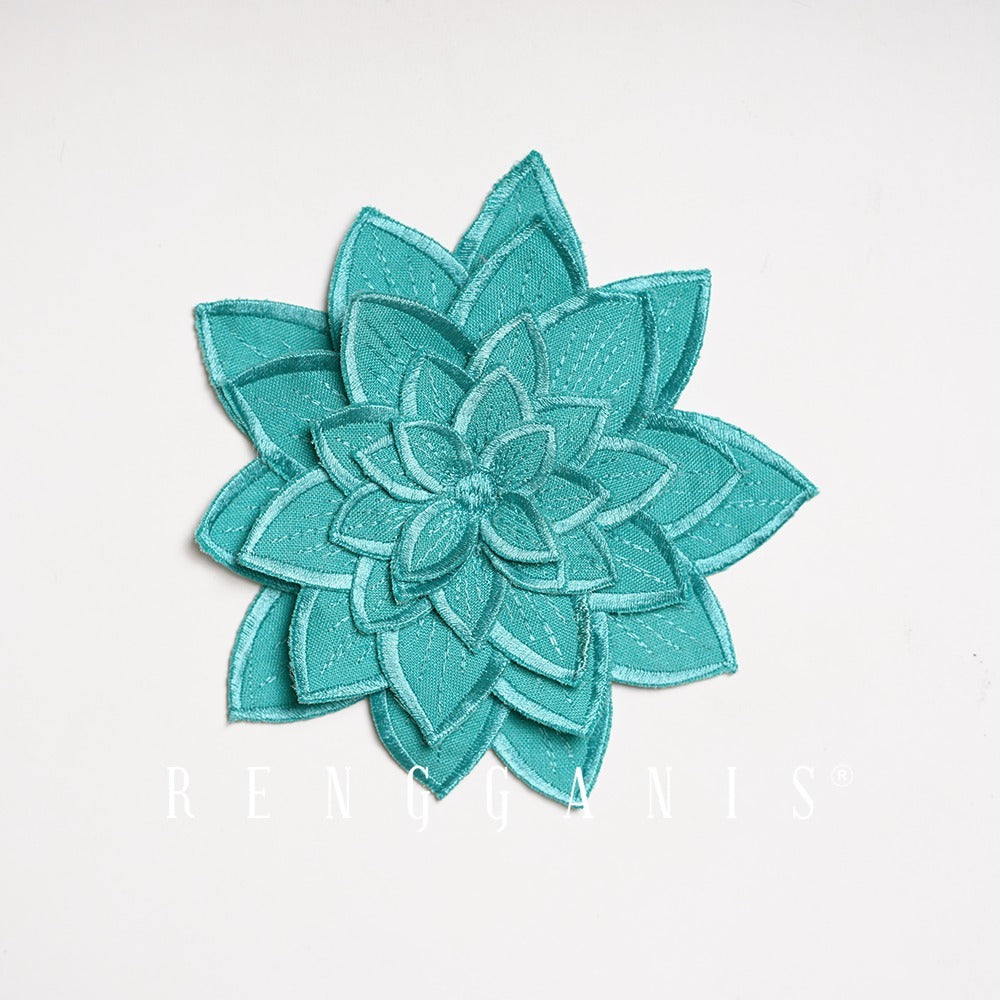 3D Hand Embroidered Lotus Brooch
