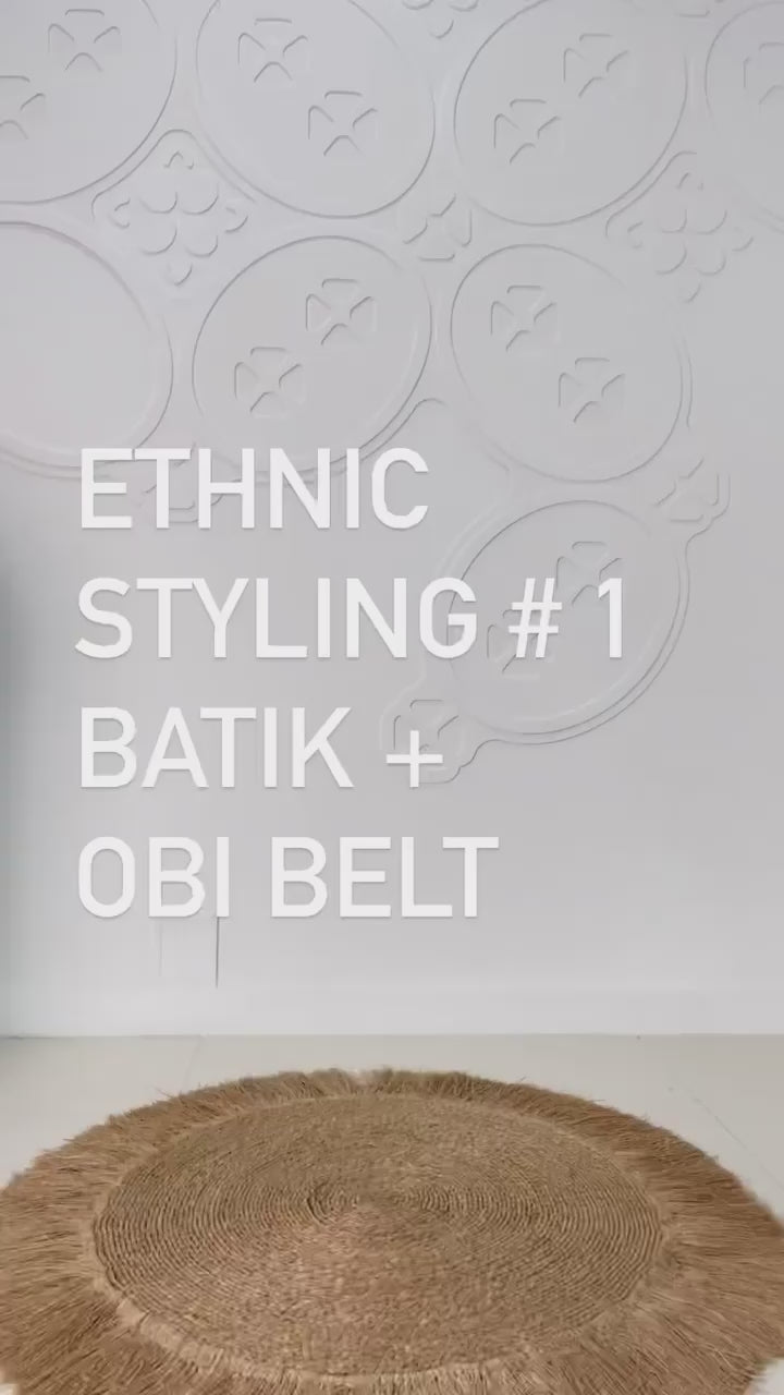 Style #1 Uncut Batik in Short Drape + Bouquet Obi Belt