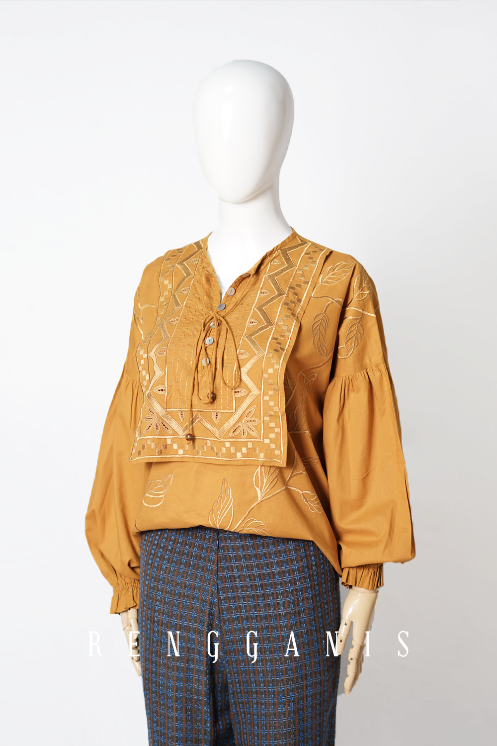 Lada Layered Top with Long Sleeves in Turmeric Yellow