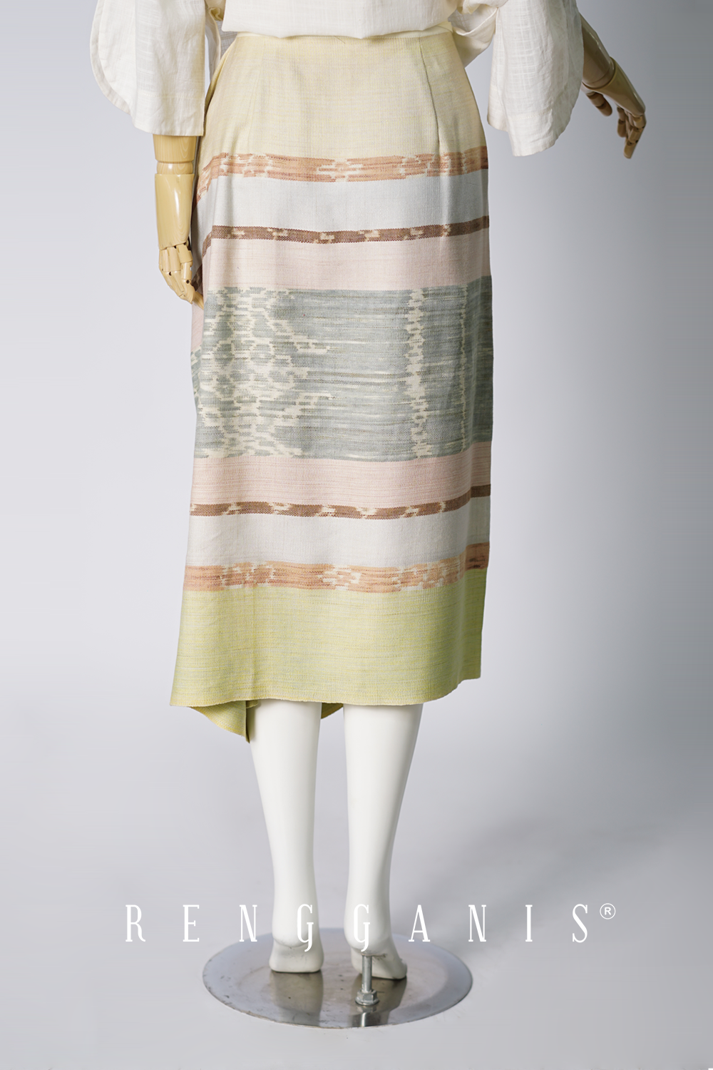 Uncut Handwoven Ikat Sarong Skirt from Sikka