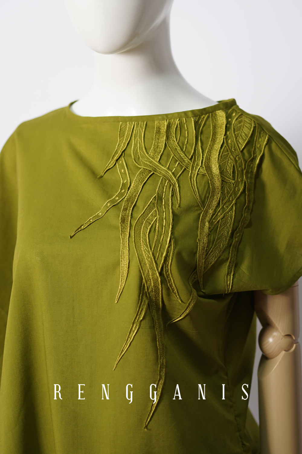 Seaweed Top in Olive Green