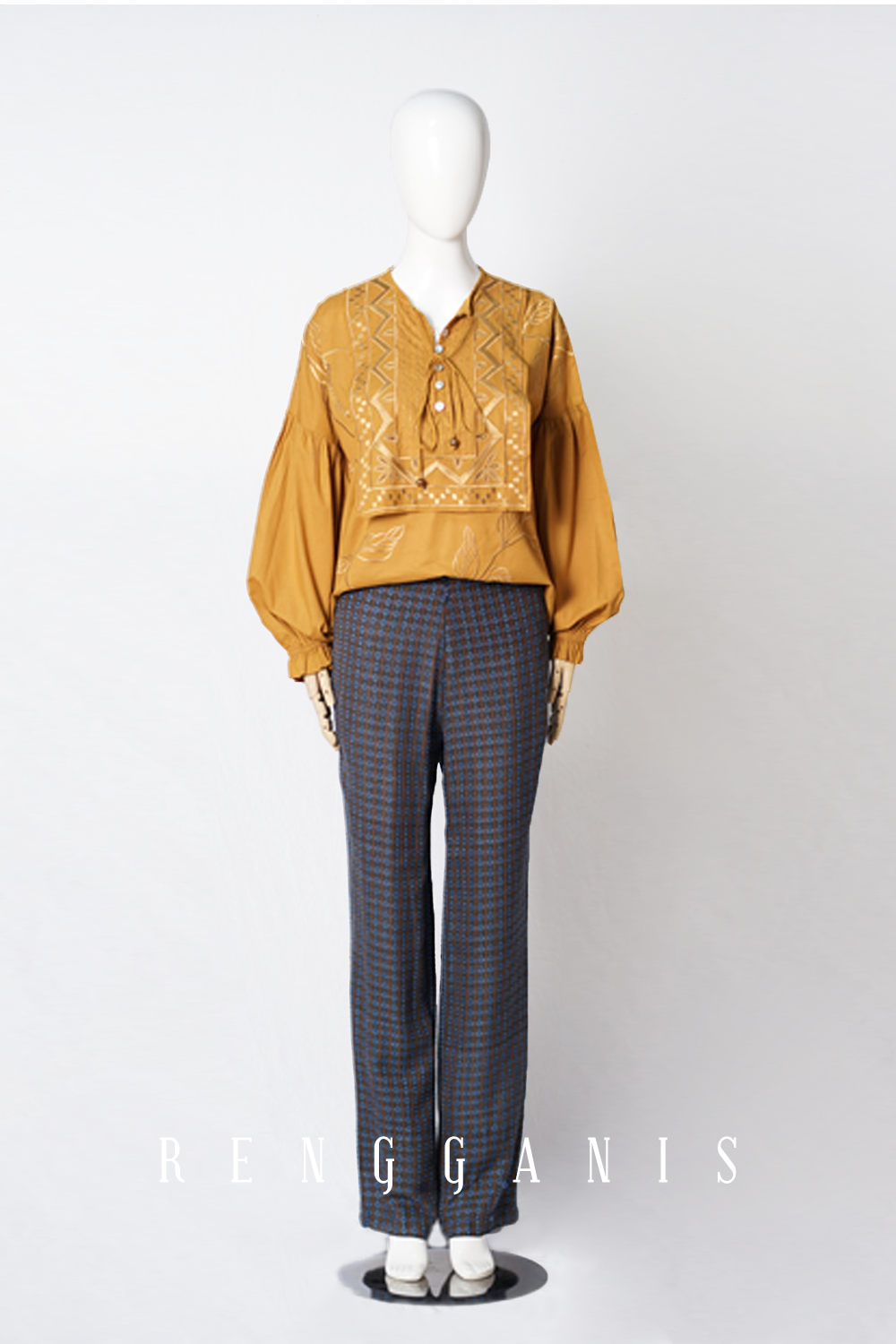 Lada Layered Top with Long Sleeves in Turmeric Yellow